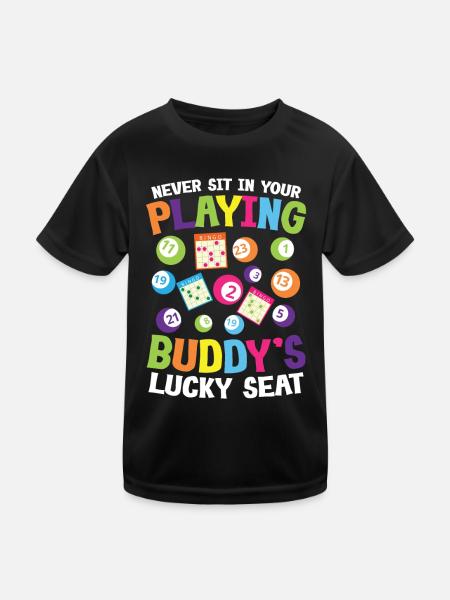 Never Sit In Your Playing Buddy's Lucky - Kinder Funktions-T-Shirt - Schwarz - Vorne