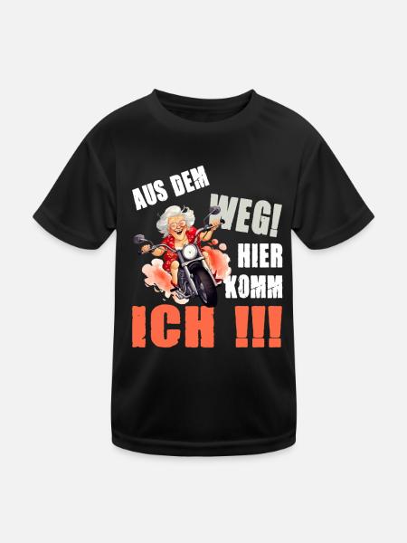 Aus dem Weg Hier Komm Ich Oma - Kinder Funktions-T-Shirt - Schwarz - Vorne