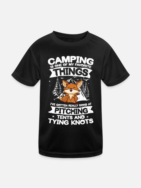 Camping is one of my Favorite Things für einen - Kinder Funktions-T-Shirt - Schwarz - Vorne