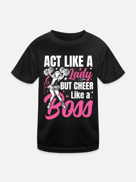 Cheer Your Heart Out für eine Cheerleaderin - Kinder Funktions-T-Shirt - Schwarz - Vorne