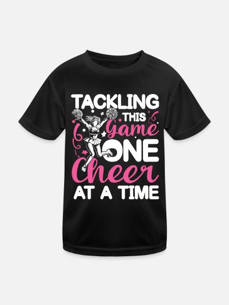 Tackling This Game One Cheer At A Time für eine - Kinder Funktions-T-Shirt - Schwarz - Vorne