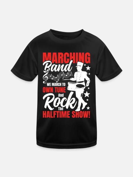 Marching Band We March To Our Own Tune - Kinder Funktions-T-Shirt - Schwarz - Vorne