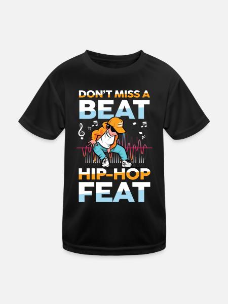 Don't Miss A Beat Hip Hop Feat - Kinder Funktions-T-Shirt - Schwarz - Vorne
