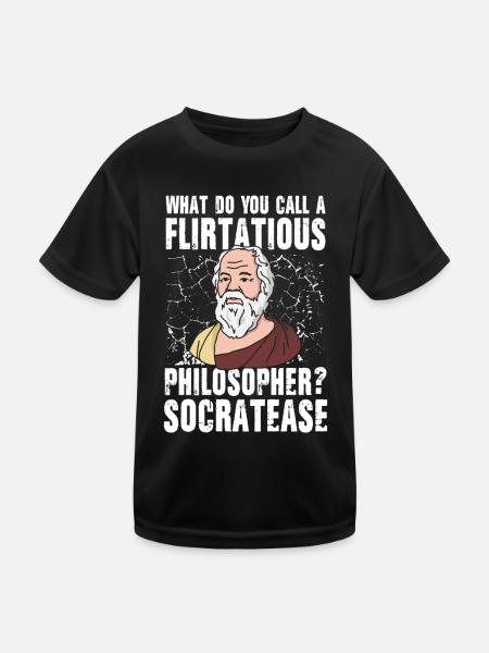 Flirtatious Philosopher Socratease - Kinder Funktions-T-Shirt - Schwarz - Vorne