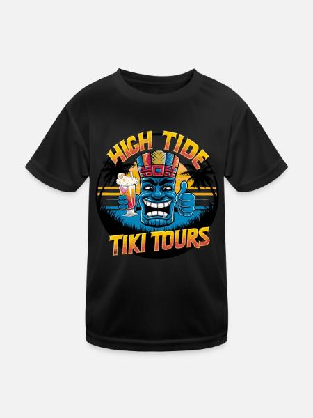 Tiki Kultur Maori Maske für einen Tkik Fans - Kinder Funktions-T-Shirt - Schwarz - Vorne