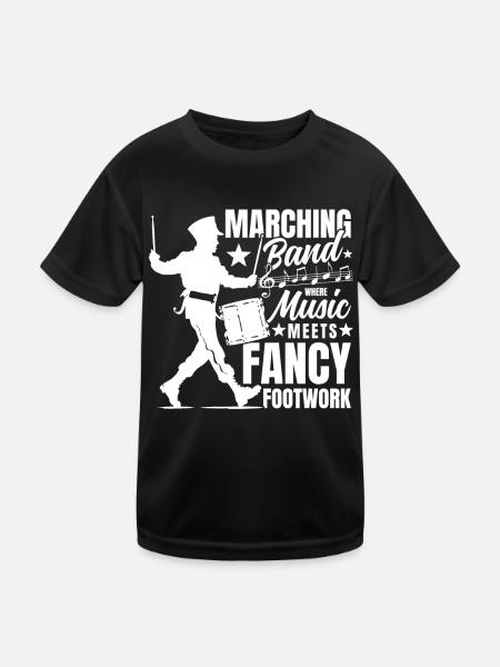 Marching Band Where Music Meets Fancy - Kinder Funktions-T-Shirt - Schwarz - Vorne