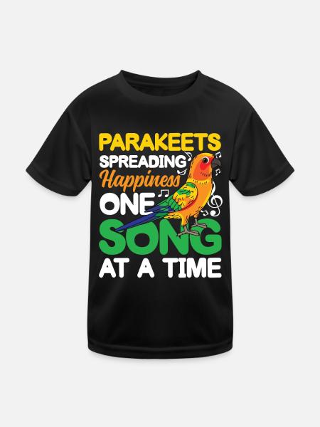 Parakeets Spreading Happiness One Song At A Time - Kinder Funktions-T-Shirt - Schwarz - Vorne