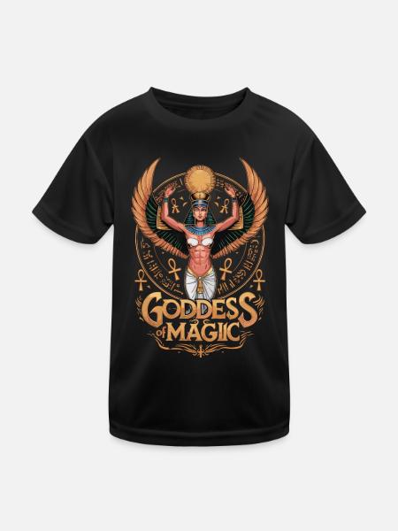 Göttin der Magie Ägypten - Kinder Funktions-T-Shirt - Schwarz - Vorne