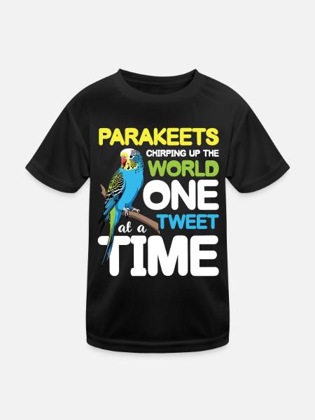 Parakeets Chirping Up The World One Tweet - Kinder Funktions-T-Shirt - Schwarz - Vorne