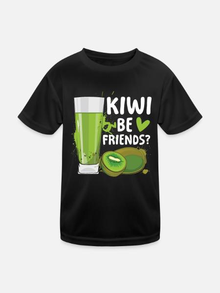 Kiwi be friends für einen Limonadenstand - Kinder Funktions-T-Shirt - Schwarz - Vorne