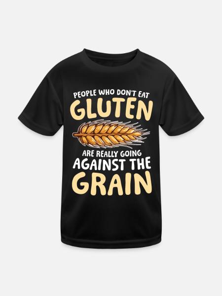 Glutenfrei Glutenunverträglichkeit Ernährung - Kinder Funktions-T-Shirt - Schwarz - Vorne