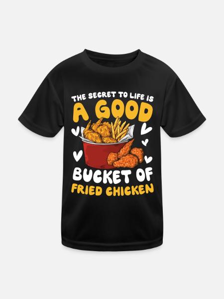 Good Bucket Of Fried Chicken für einen Chicken - Kinder Funktions-T-Shirt - Schwarz - Vorne