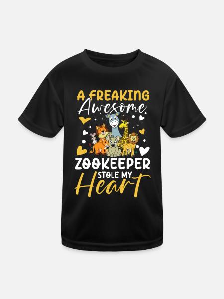 Awesome Zookeeper für Zoowärter Zoologe - Kinder Funktions-T-Shirt - Schwarz - Vorne