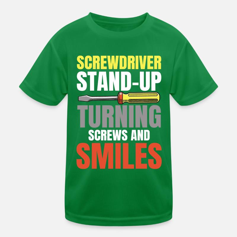 Screwdriver Stand-Up Turning Screws für einen Kinder Funktions-T-Shirt