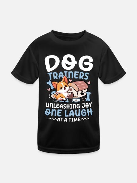 Dog trainers Unleashing Joy One Laugh At A Time - Kinder Funktions-T-Shirt - Schwarz - Vorne