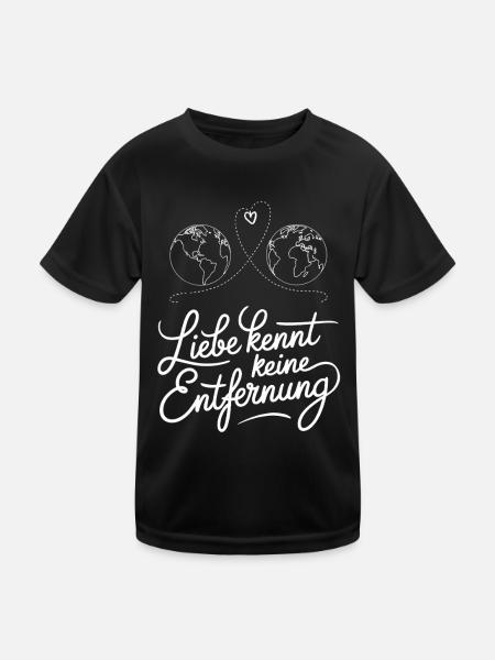 Love knows no distance: connectedness in - Kids Functional T-Shirt - black - Front