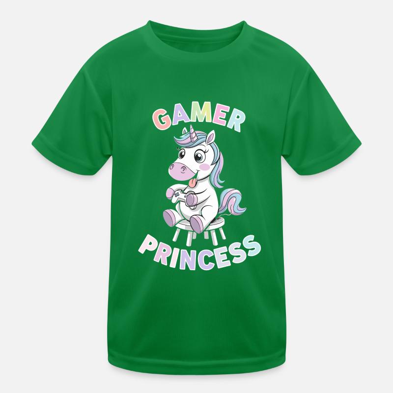 Gaming Einhorn Gamer Prinzessin Spaß Kinder Funktions-T-Shirt