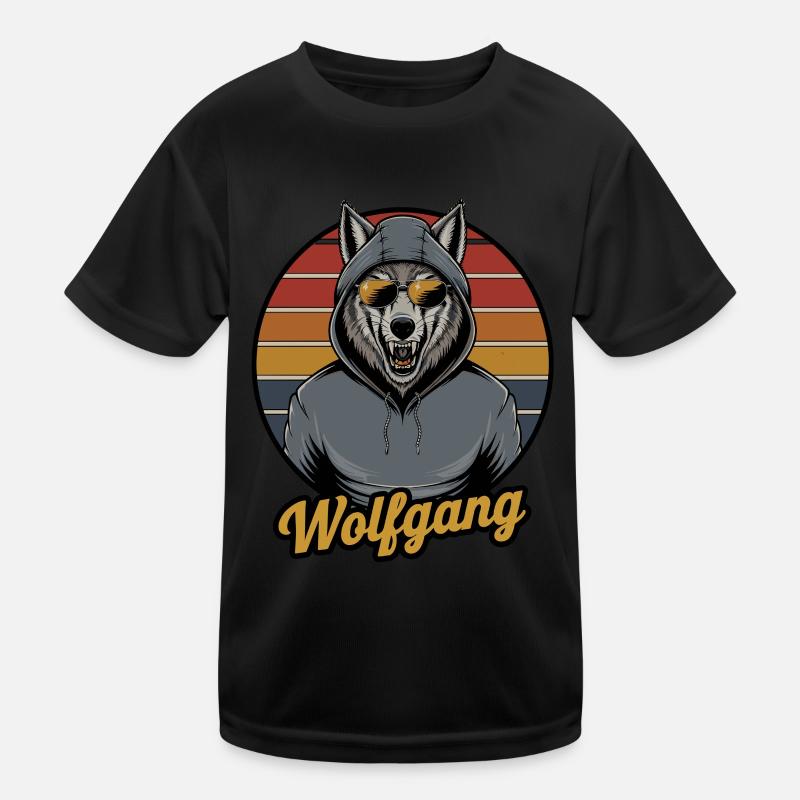 Wolfgang, le loup cool en sweat à capuche avec T-shirt sport Enfant