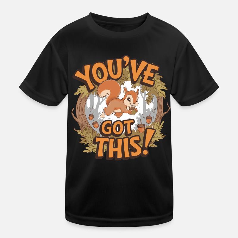Du Schaffst Das! Eichhörnchen Mit Eichel Kinder Funktions-T-Shirt