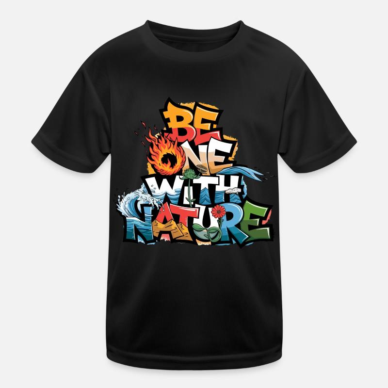 Eins Mit Der Natur: Lebe Im Einklang Mit Den Kinder Funktions-T-Shirt