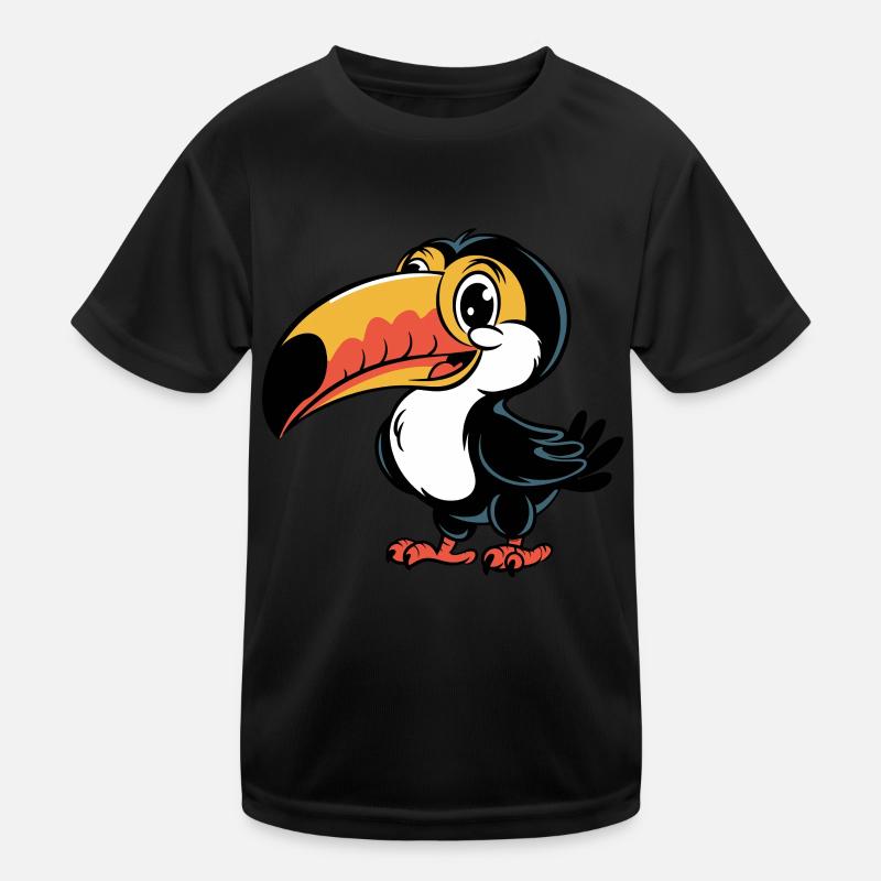 Cheerful Toucan Cartoon Illustration for Kids Functional T-Shirt