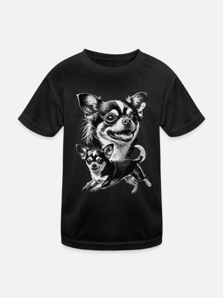 Chihuahua Charme: Liebevolle Begleiter im - Kinder Funktions-T-Shirt - Schwarz - Vorne