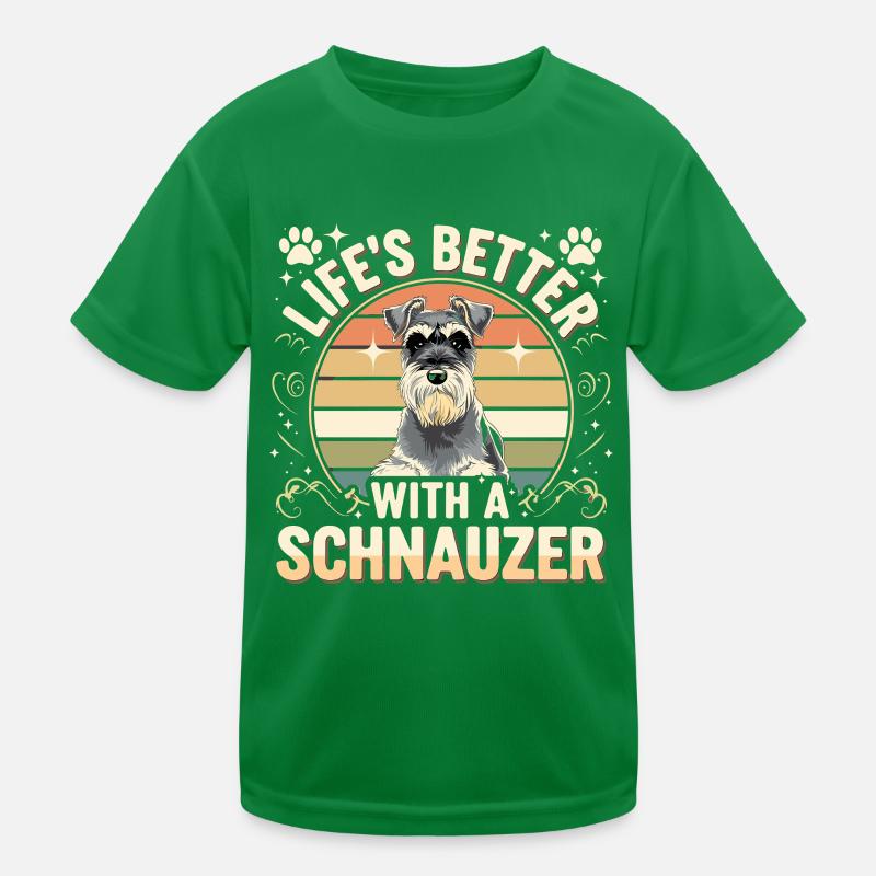 La vie est meilleure avec un Schnauzer rétro T-shirt sport Enfant
