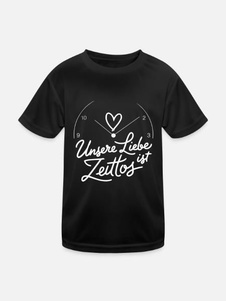 Our love is timeless – timeless message for - Kids Functional T-Shirt - black - Front
