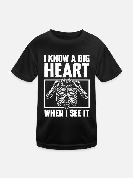 Ich Kenne Ein Großes Herz Wenn Ich Eines Sehe - Kinder Funktions-T-Shirt - Schwarz - Vorne