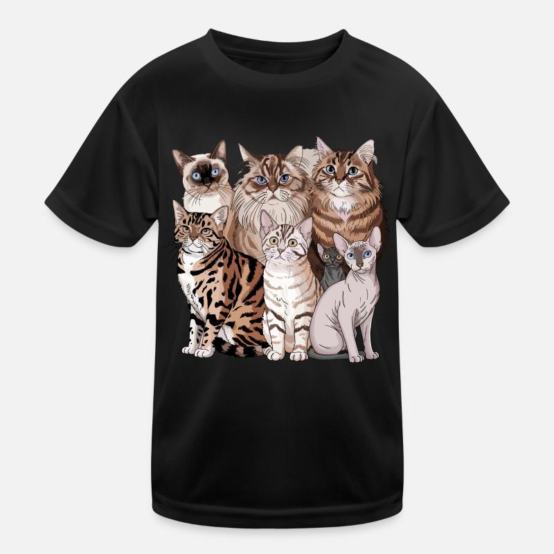 Different cat breeds illustration Kids Functional T-Shirt
