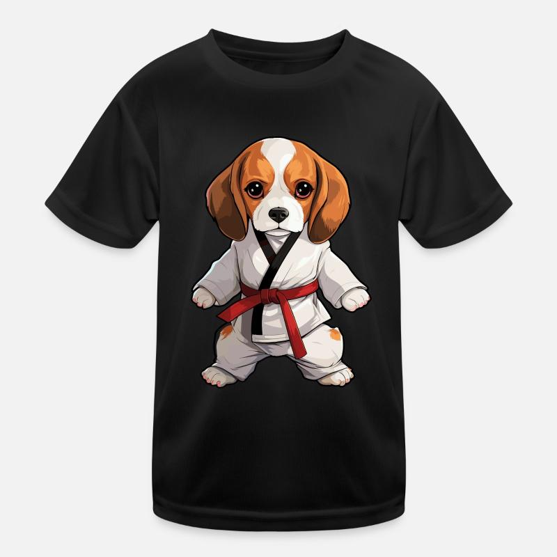 Karate Beagle: Cute dog in combat gear Kids Functional T-Shirt