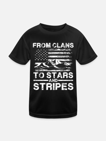 Von Clans Zu Stars Und Streifen - Patriotische - Kinder Funktions-T-Shirt - Schwarz - Vorne