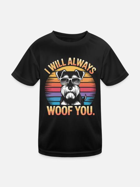Je vais toujours aboyer après toi chien rétro - T-shirt sport Enfant - noir - Devant