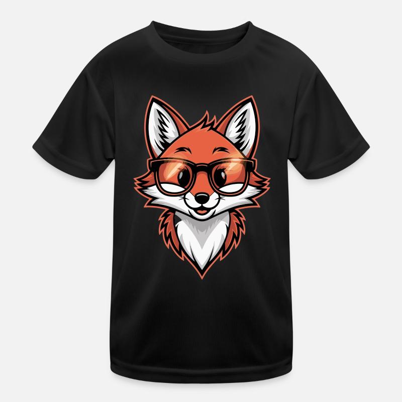 Cool Glasses Fox Cartoon Illustration Kids Functional T-Shirt