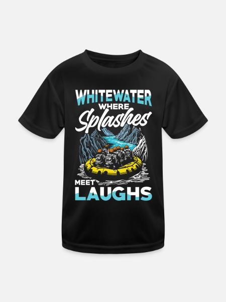 Whitewater Adventure: Where splashes on laughter - Kids Functional T-Shirt - black - Front