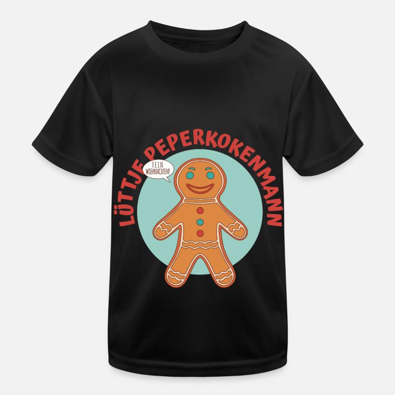 Lüttje Peperkokenmann Plattdeutsch Kinder Funktions-T-Shirt