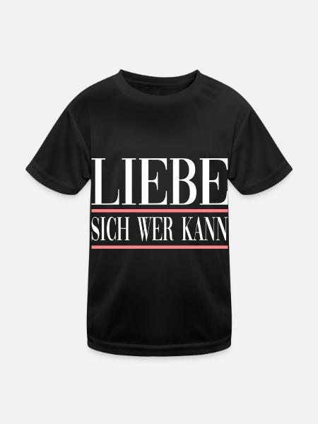 Liebe Sich Wer Kann für den Partner - Kinder Funktions-T-Shirt - Schwarz - Vorne