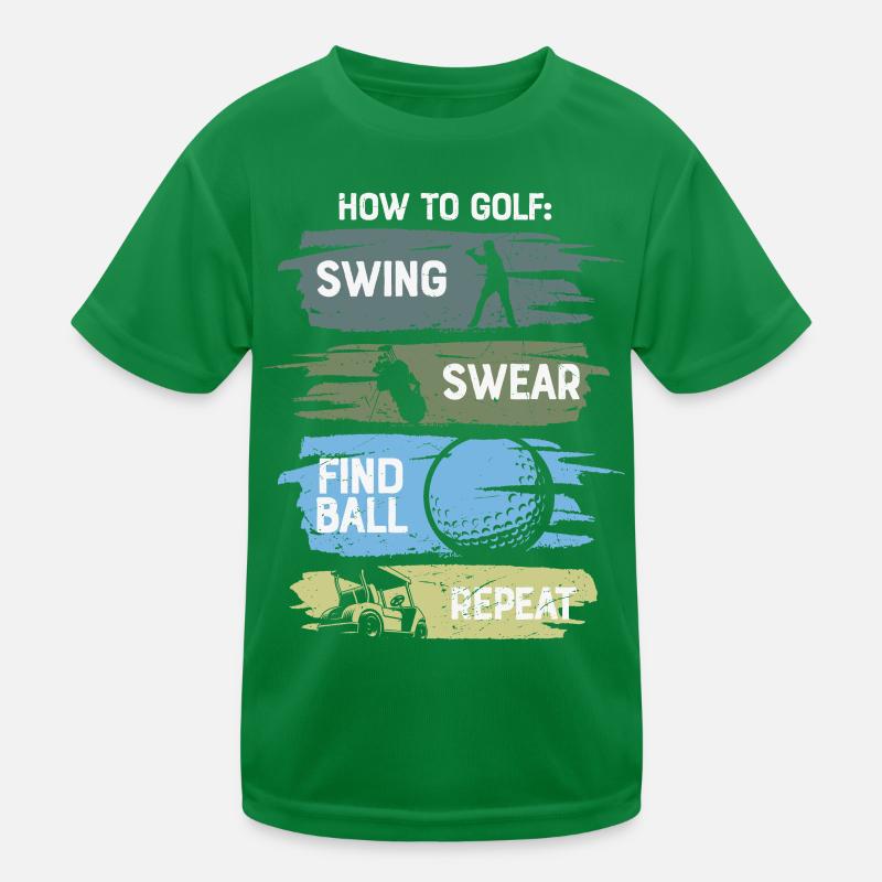 How To Golf Funny Kids Functional T-Shirt