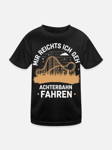 Roller Coaster Amusement Park Roller Coaster - Kids Functional T-Shirt - black - Front