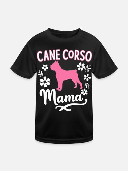 Cane Corso Hund - Kinder Funktions-T-Shirt - Schwarz - Vorne