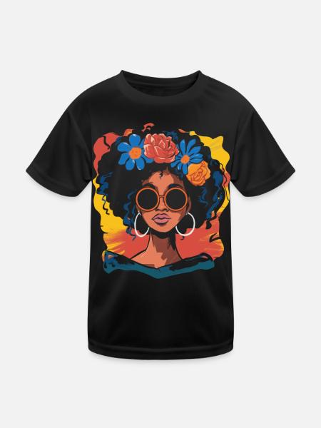 Afro Americans Africa - Kids Functional T-Shirt - black - Front