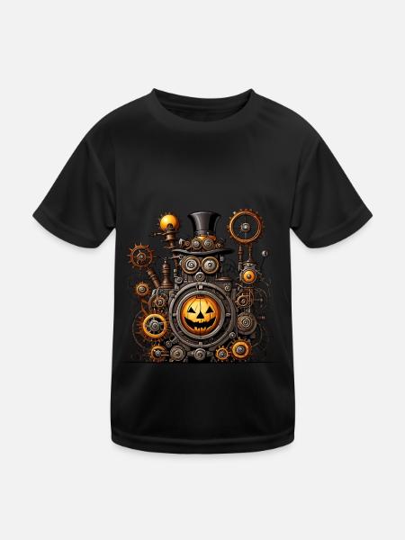 Machine d’Halloween - T-shirt sport Enfant - noir - Devant