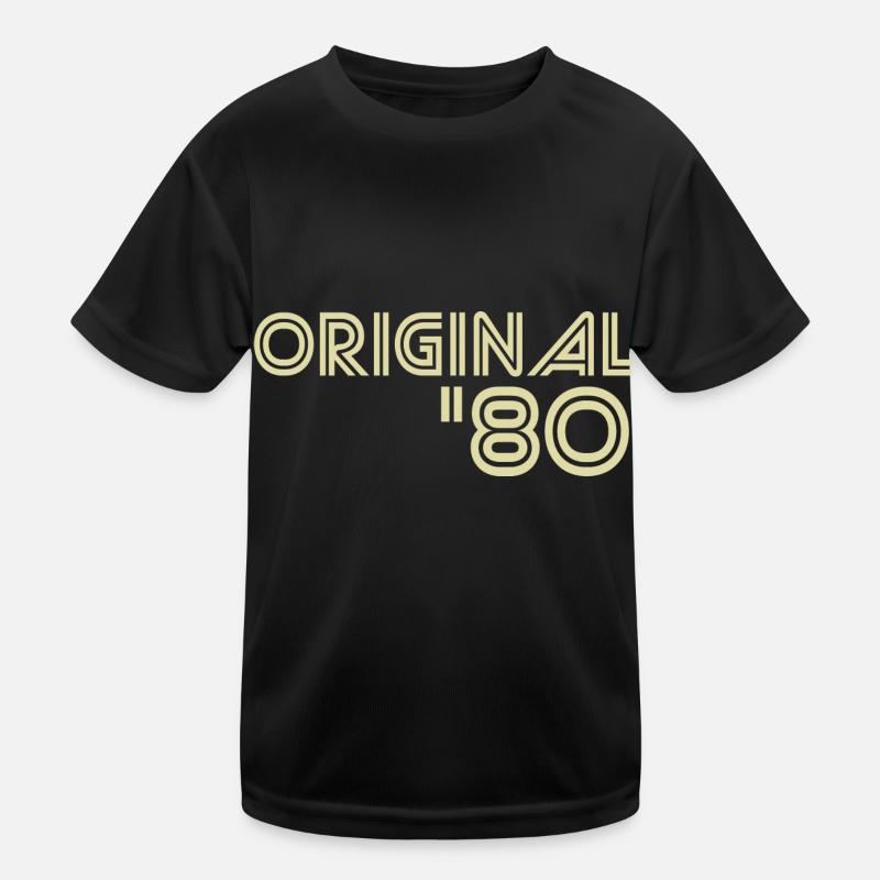 1980 - Kinder Funktions-T-Shirt - Schwarz