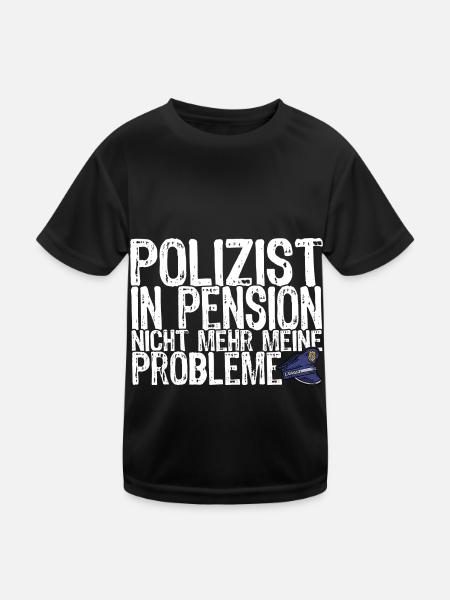 Polizist In Pension Polizei Abschiedsgeschenk - Kinder Funktions-T-Shirt - Schwarz - Vorne