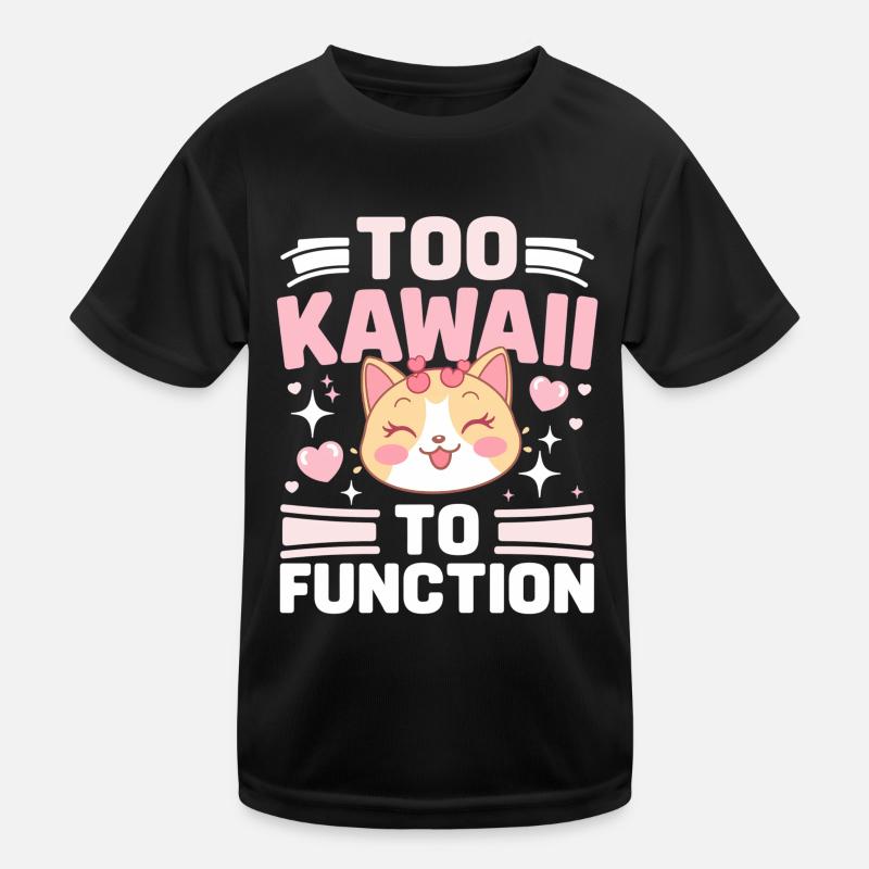 Süßes Anime Katzen Design Kinder Funktions-T-Shirt