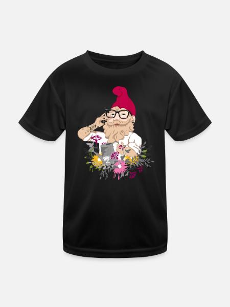 Garten Hipster - Kinder Funktions-T-Shirt - Schwarz - Vorne