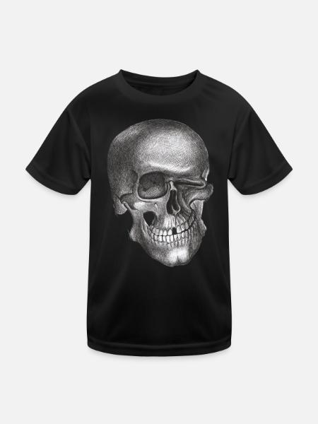 Winking Skull - Skull - Kids Functional T-Shirt - black - Front