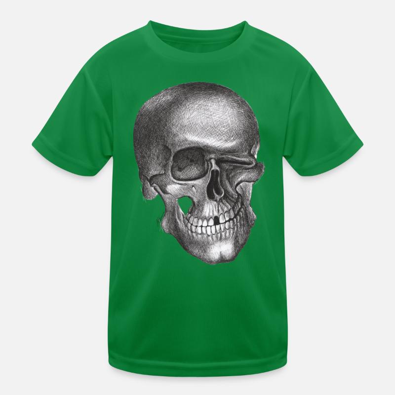 Zwinkernder Schädel - Totenkopf Kinder Funktions-T-Shirt