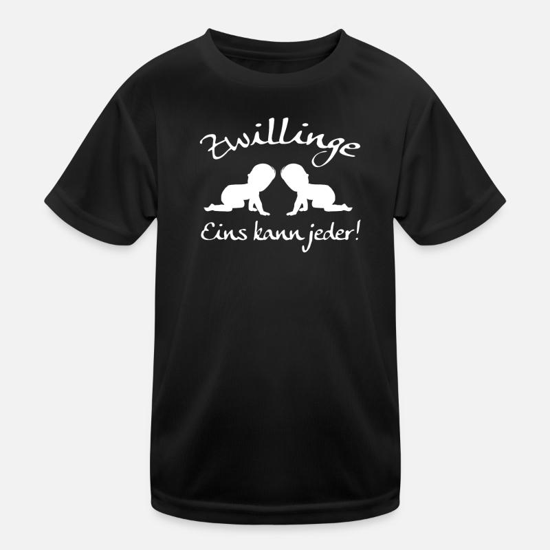 Zwillinge, Eins kann jeder! - Kinder Funktions-T-Shirt - Schwarz