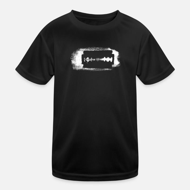 Rasierklinge weiß - Kinder Funktions-T-Shirt - Schwarz